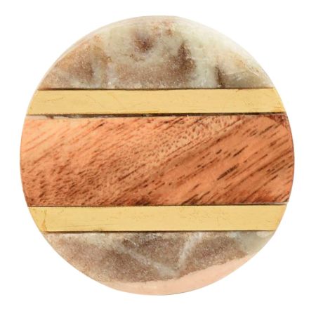 Taupe Marble Wooden Dresser Knobs